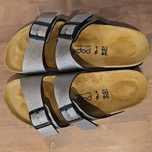 Women's Birkenstock Platform. Mettalic brow Papillion sandal size 39 (8-8.5 US)